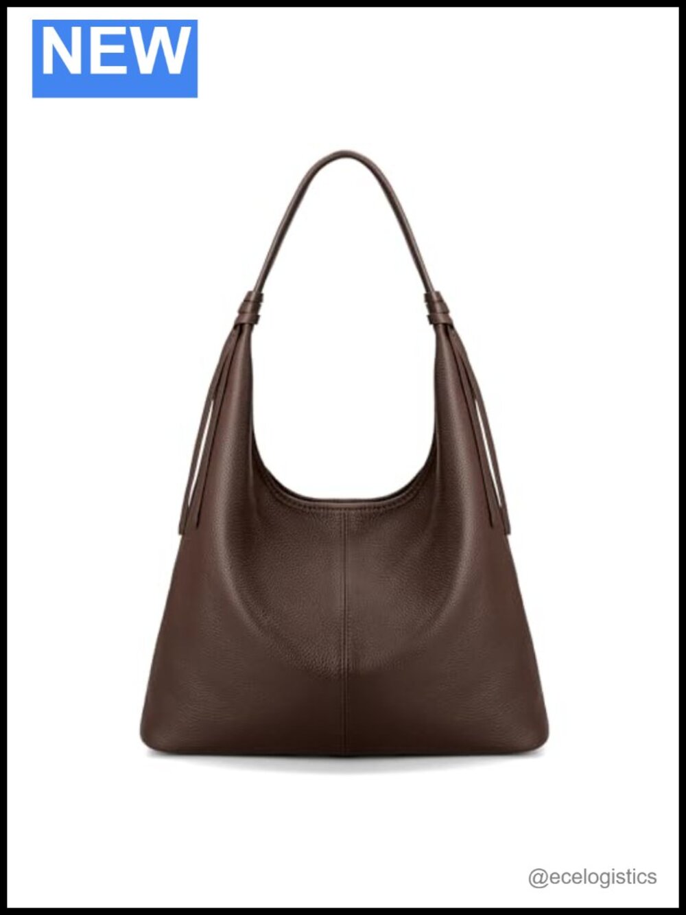 Genuine Leather Pebble Textured Slouchy Hobo Bag Purse Women Tassel